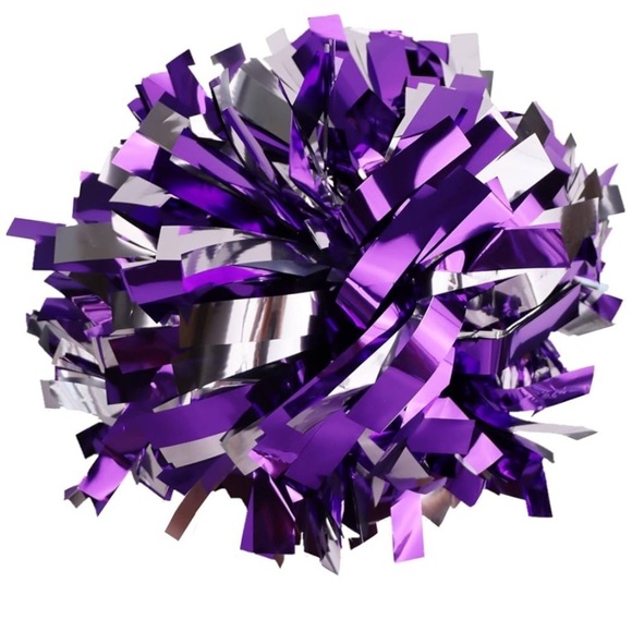 Cheerleading Pom Pom Set, Purple and Silver - Picture 3 of 7